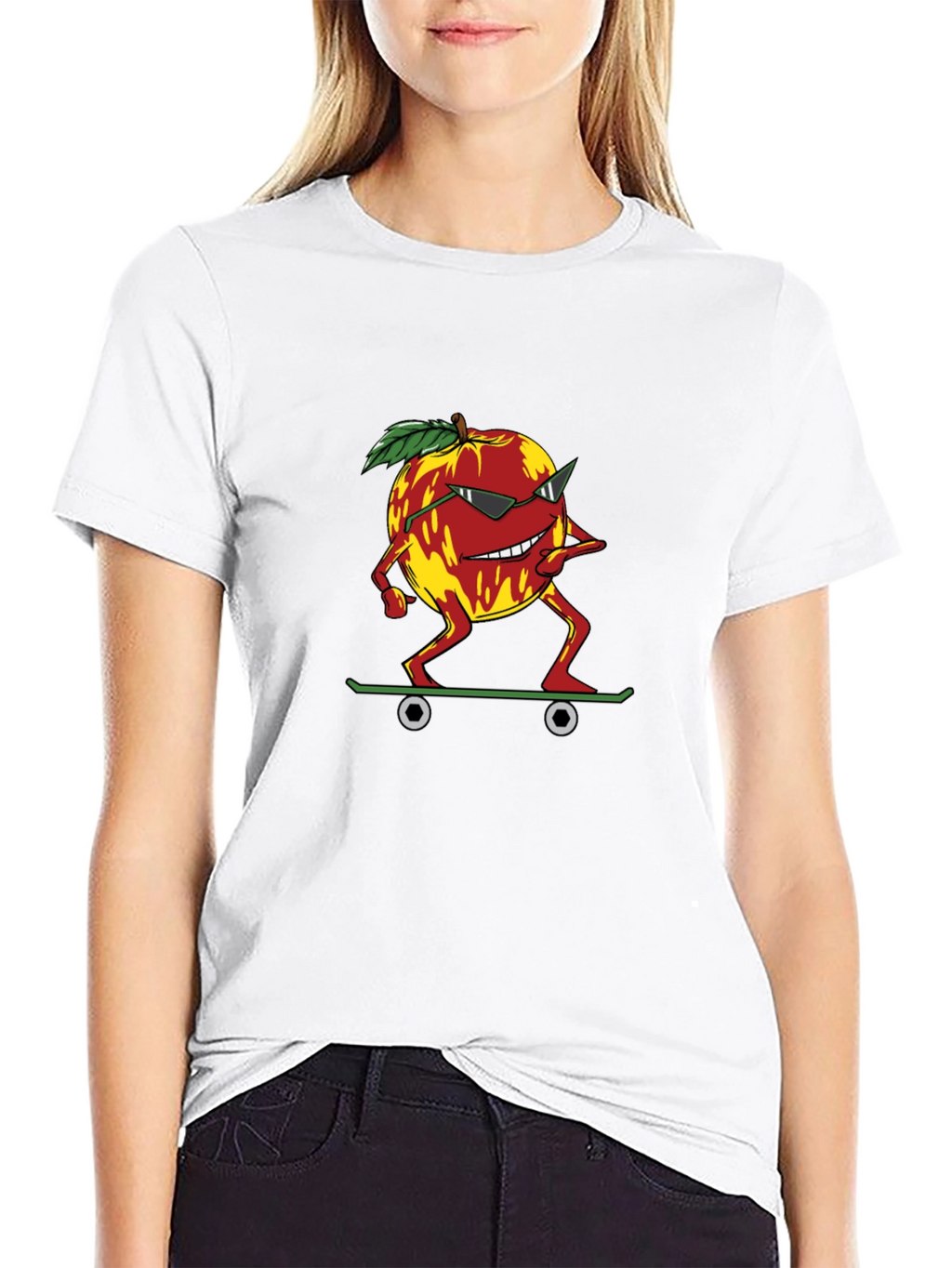 Skateboarding Peach Graphic Tee - Cool Summer Style
