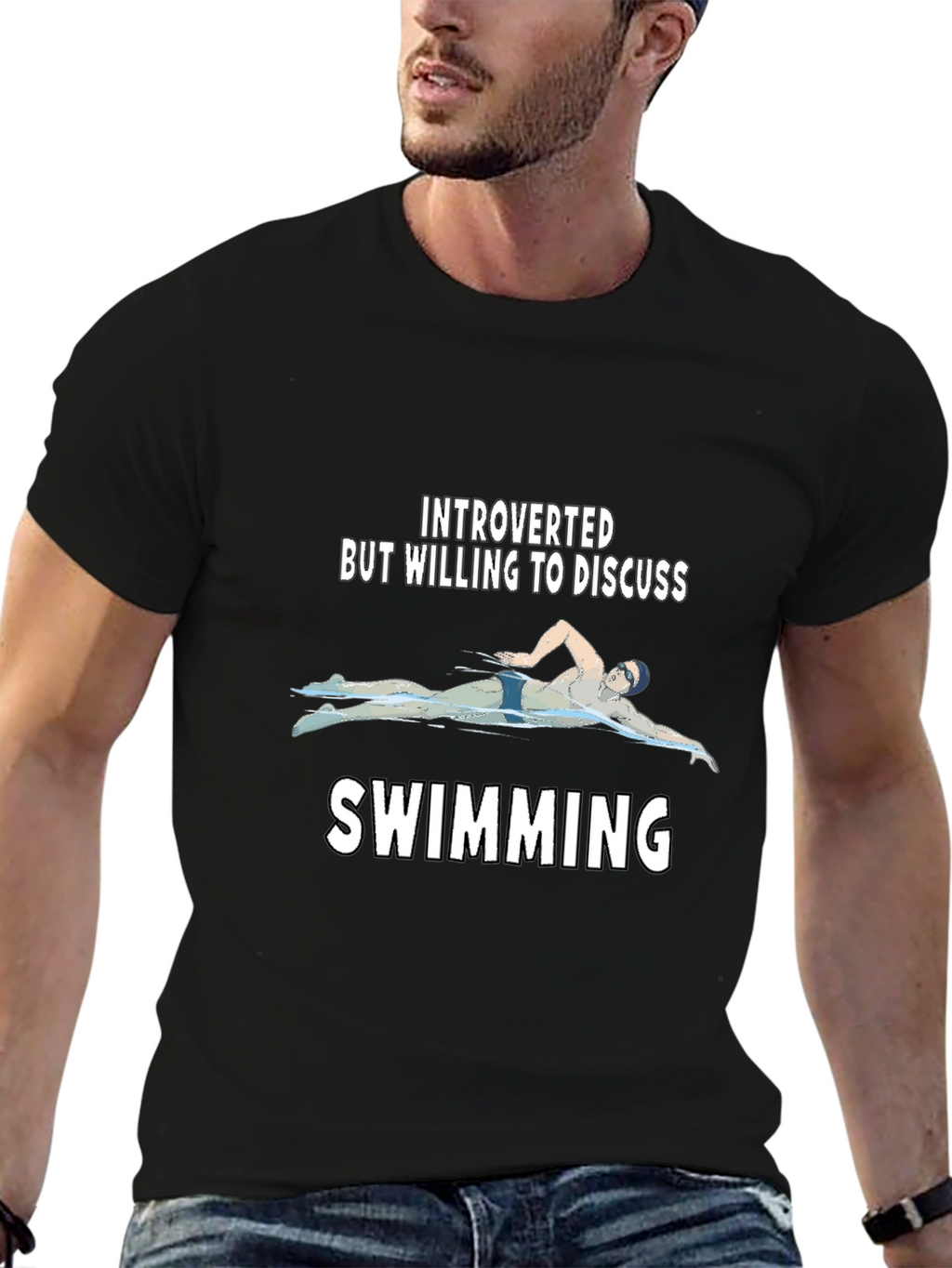Introverted Swimming T-Shirt - Funny Swimmer Tee