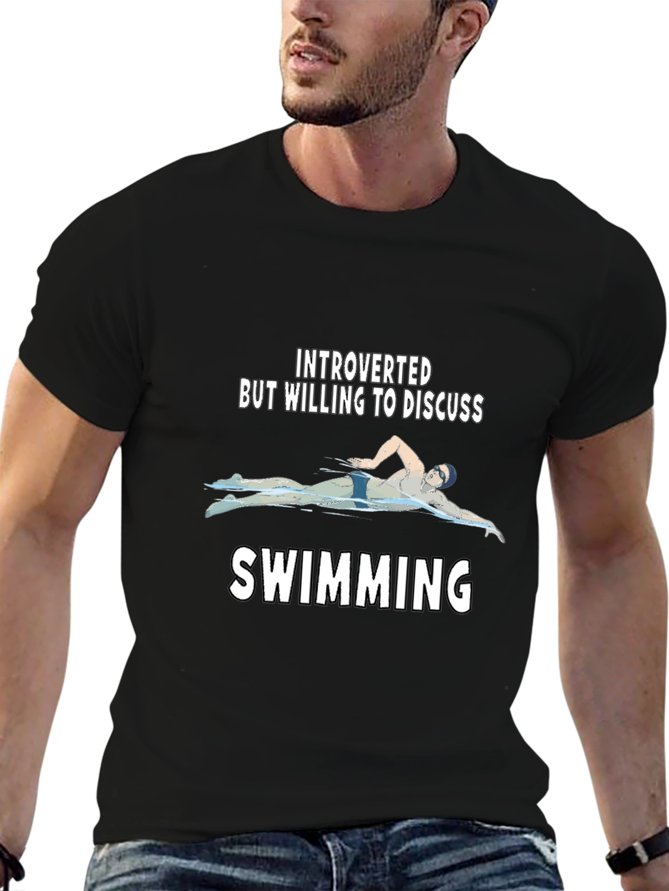 Introverted Swimming T-Shirt - Funny Swimmer Tee