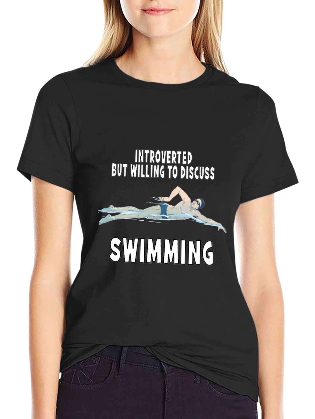 Introverted Swimming T-Shirt - Funny Swimmer Tee