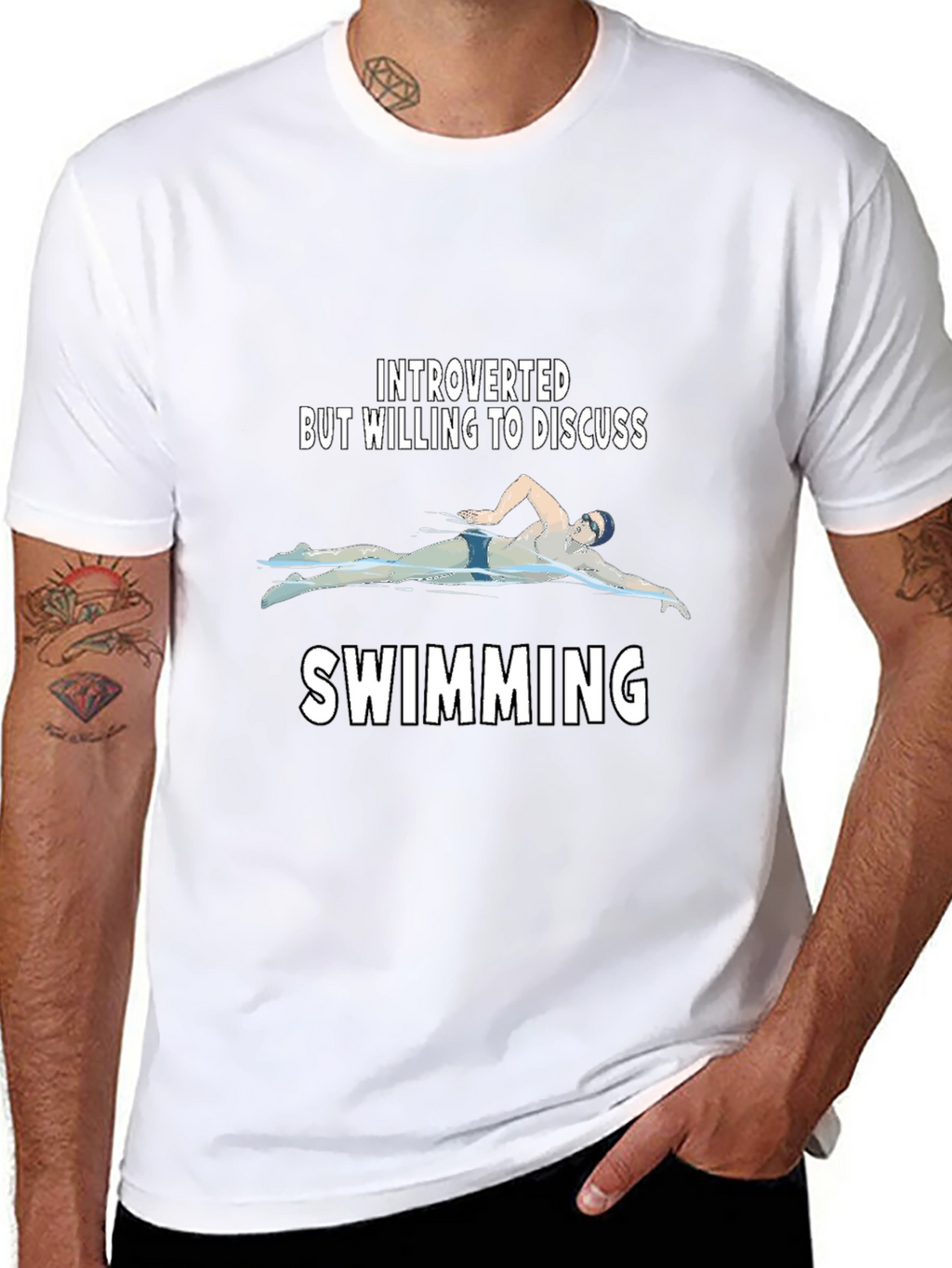 Introverted Swimming T-Shirt - Funny Swimmer Tee