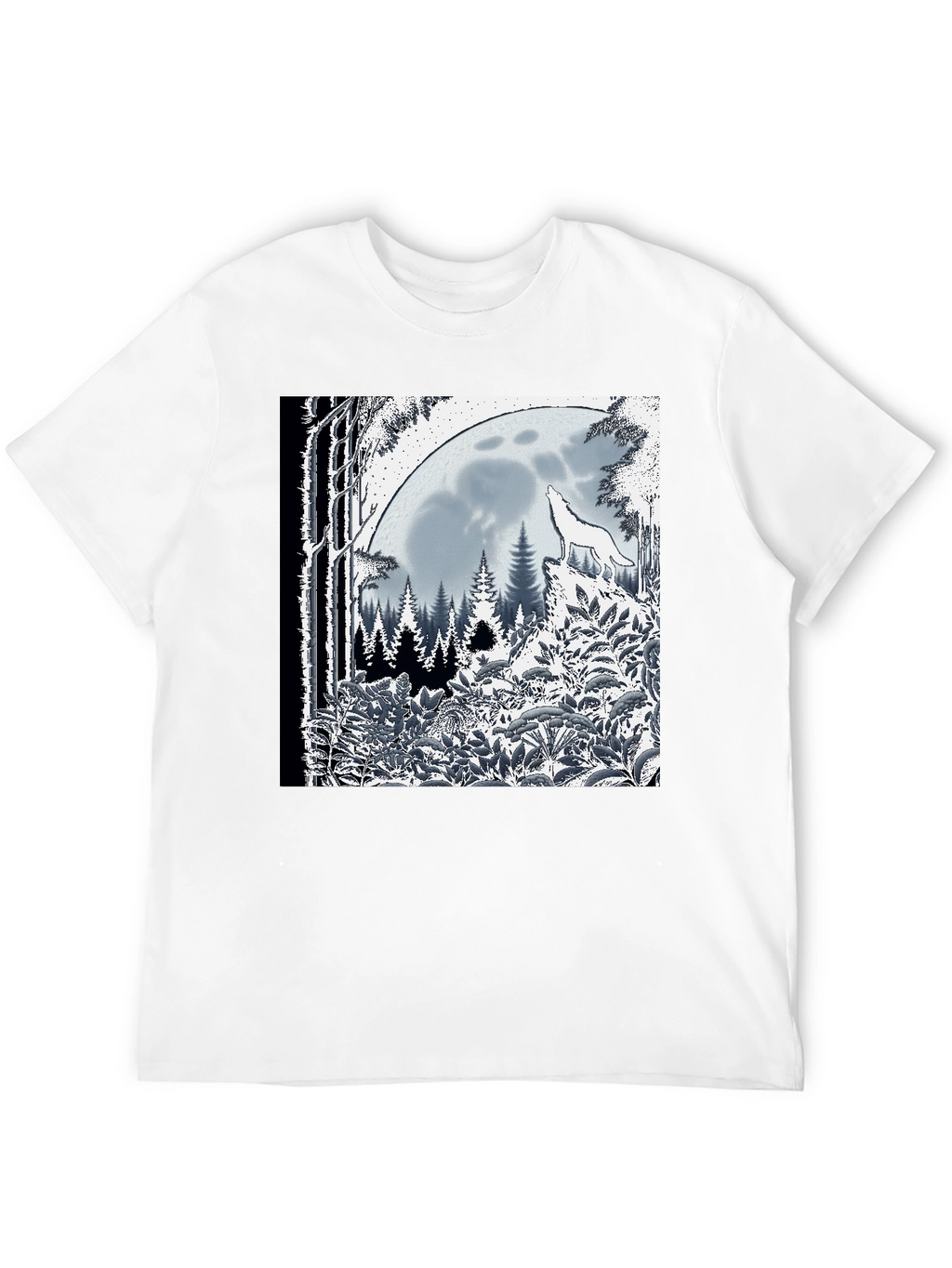 Wolf Moon Graphic Tee - Black Cotton