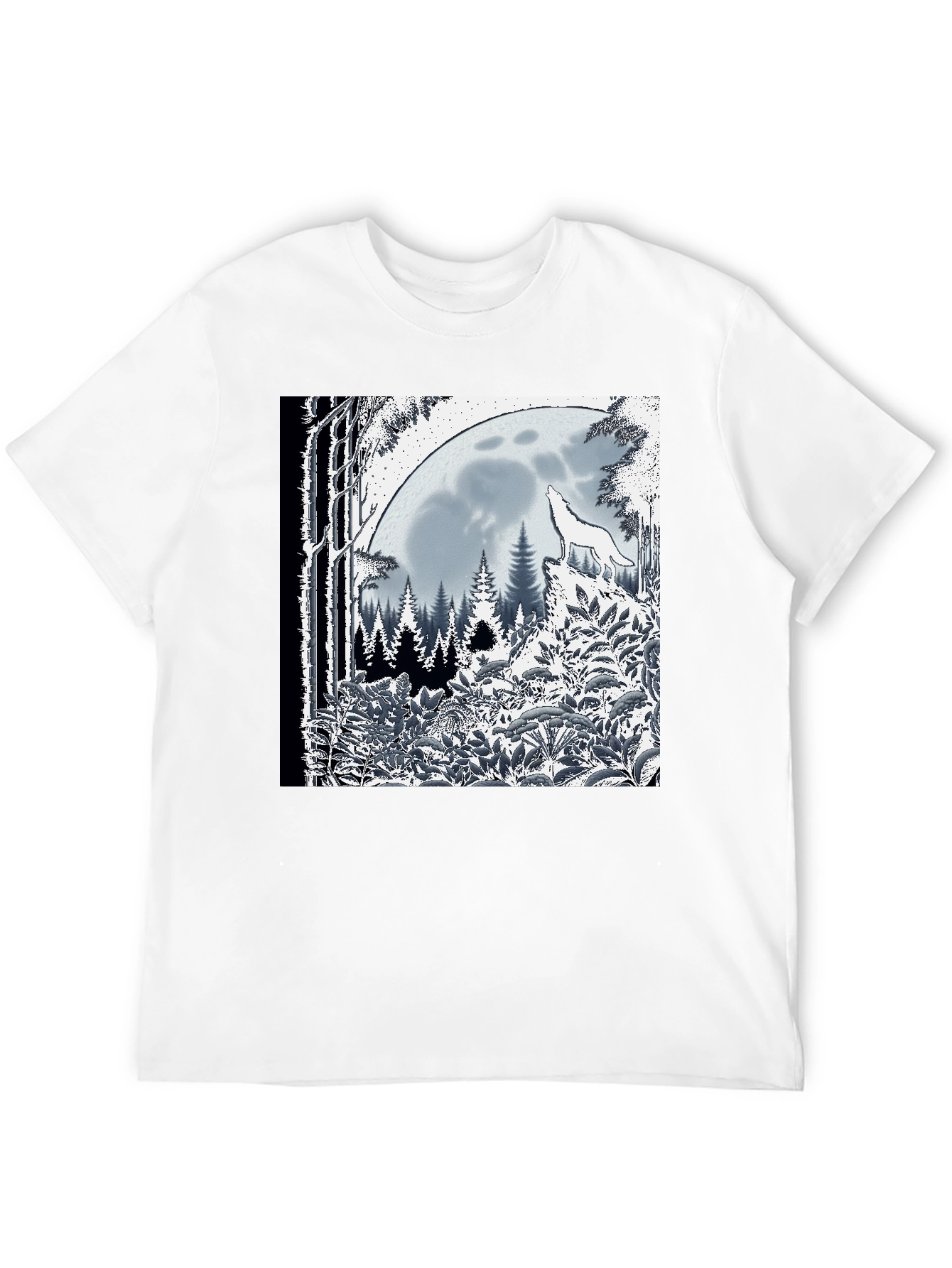 Wolf Moon Graphic Tee - Black Cotton