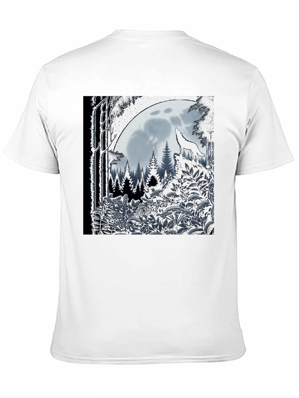 Wolf Moon Graphic Tee - Black Cotton