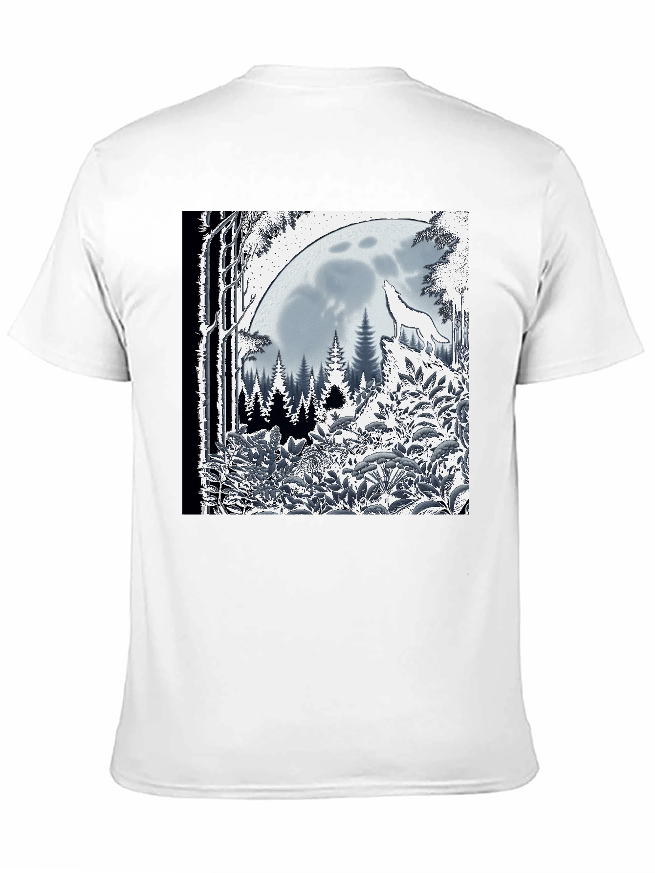 Wolf Moon Graphic Tee - Black Cotton