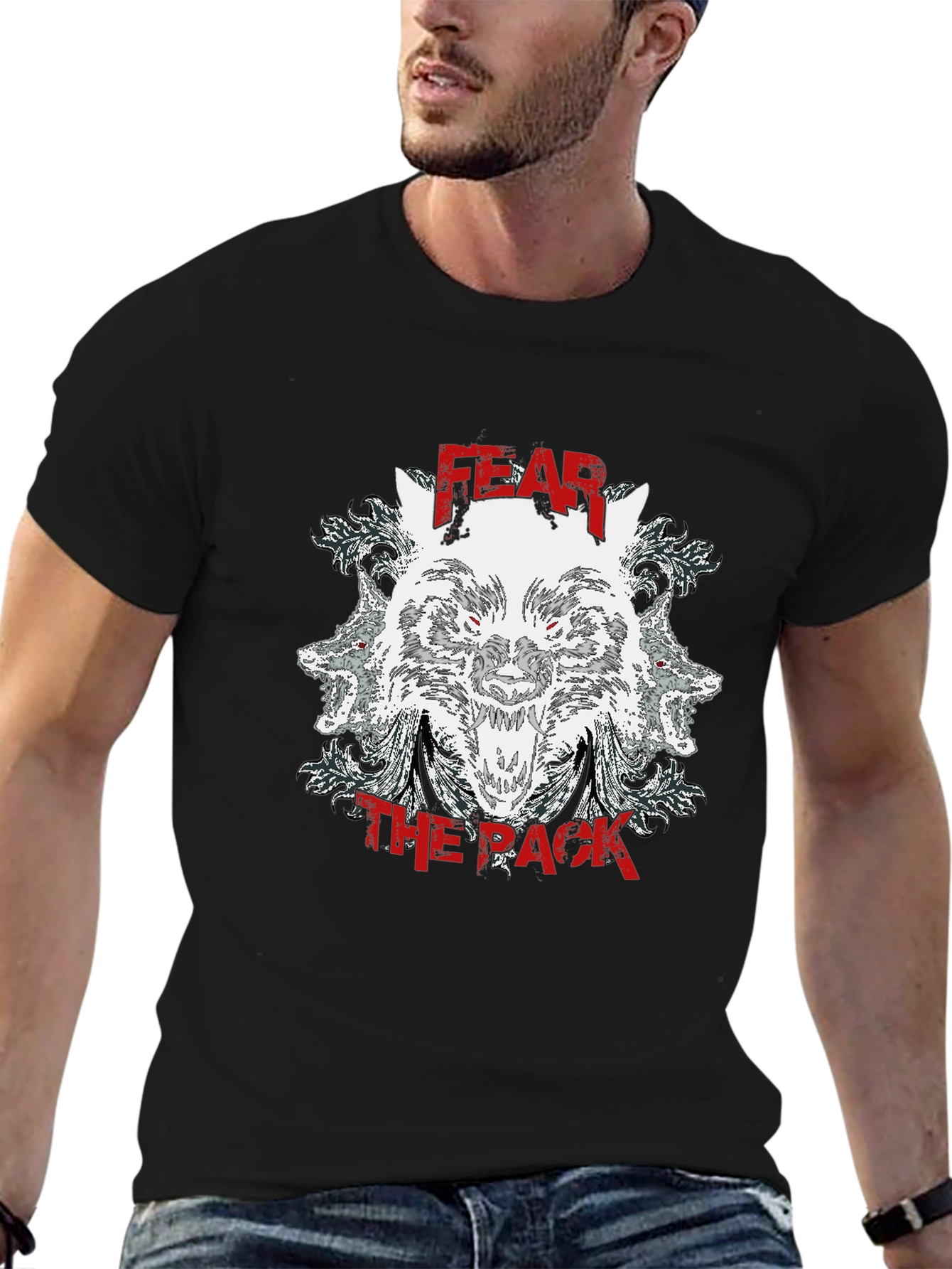 Fear The Pack Wolf Graphic T-Shirt