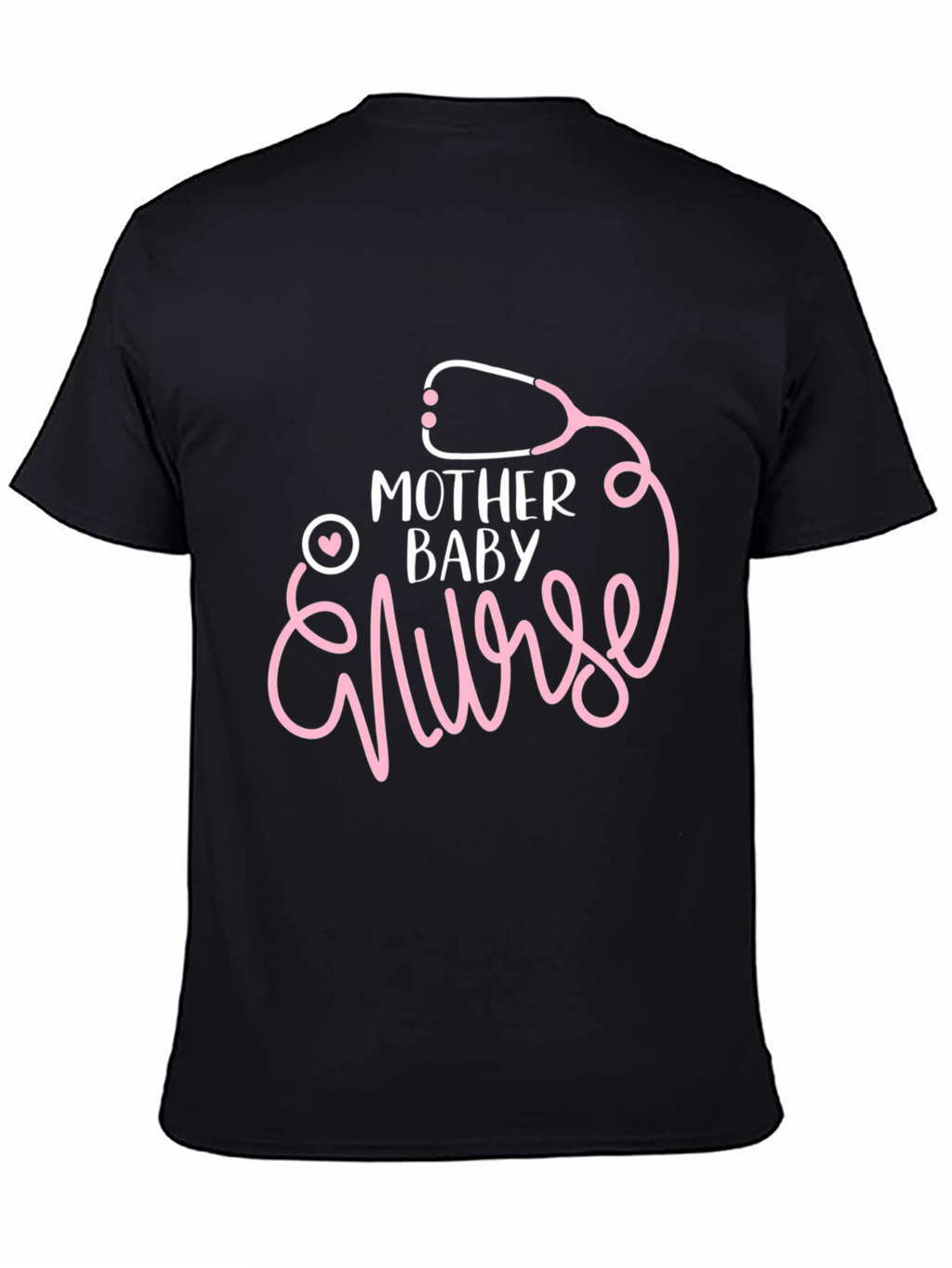 Mother Baby Nurse Stethoscope Graphic Tee - Black