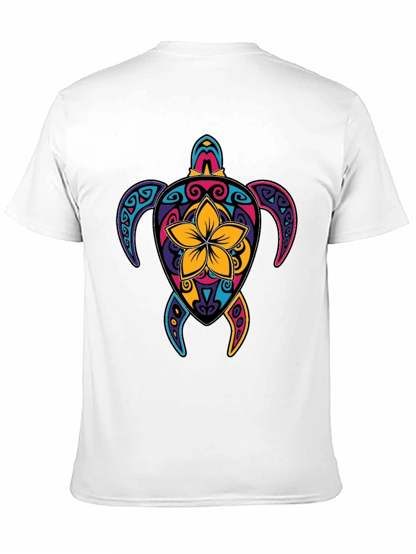 Vibrant Turtle Graphic Tee - Mens Black T-Shirt