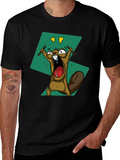 Cartoon Beaver Graphic Print Tee