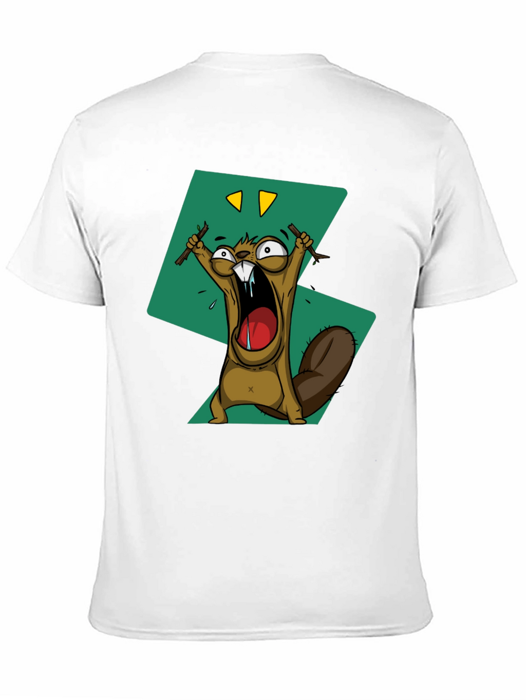 Cartoon Beaver Graphic Print Tee