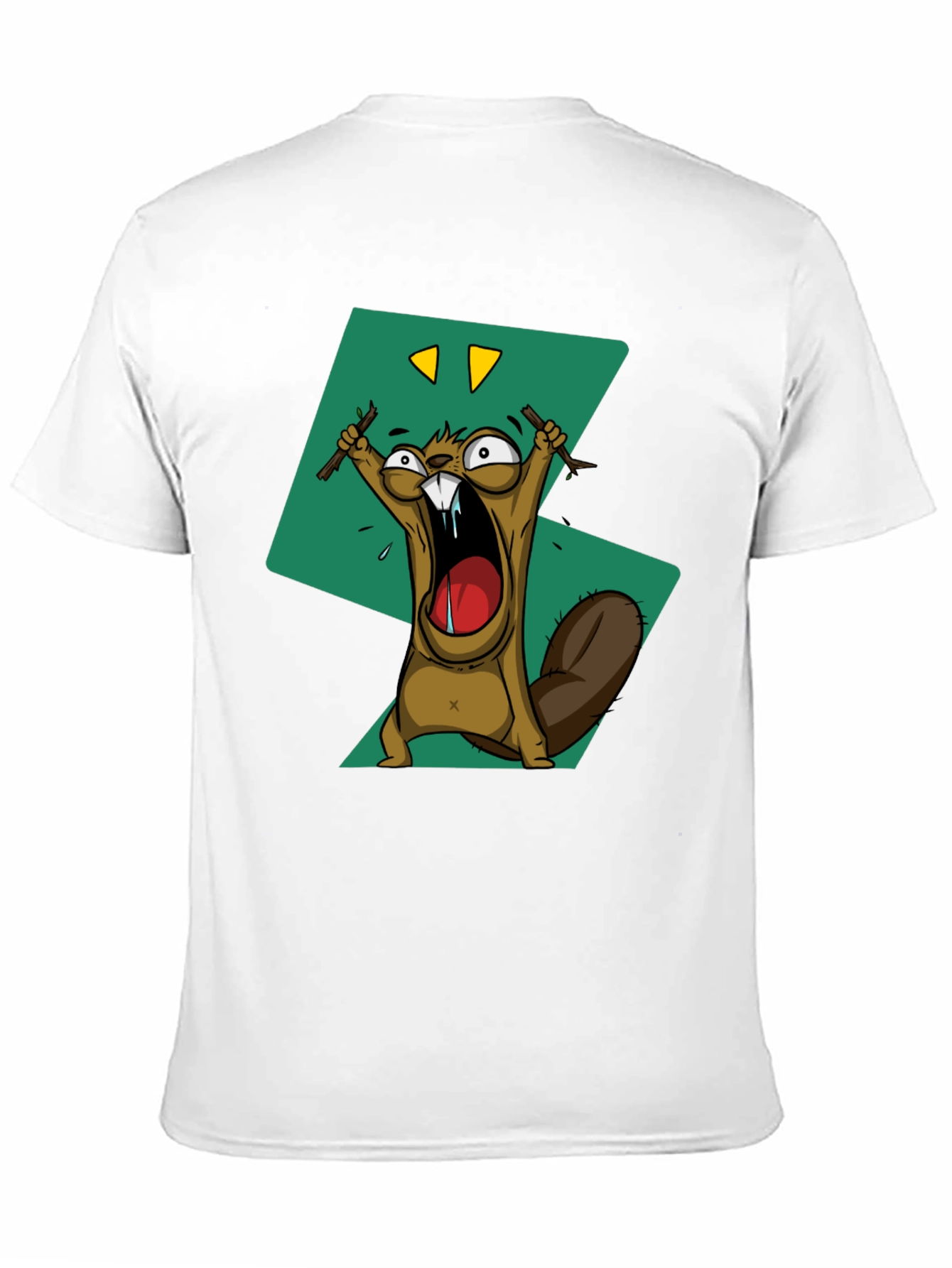 Cartoon Beaver Graphic Print Tee