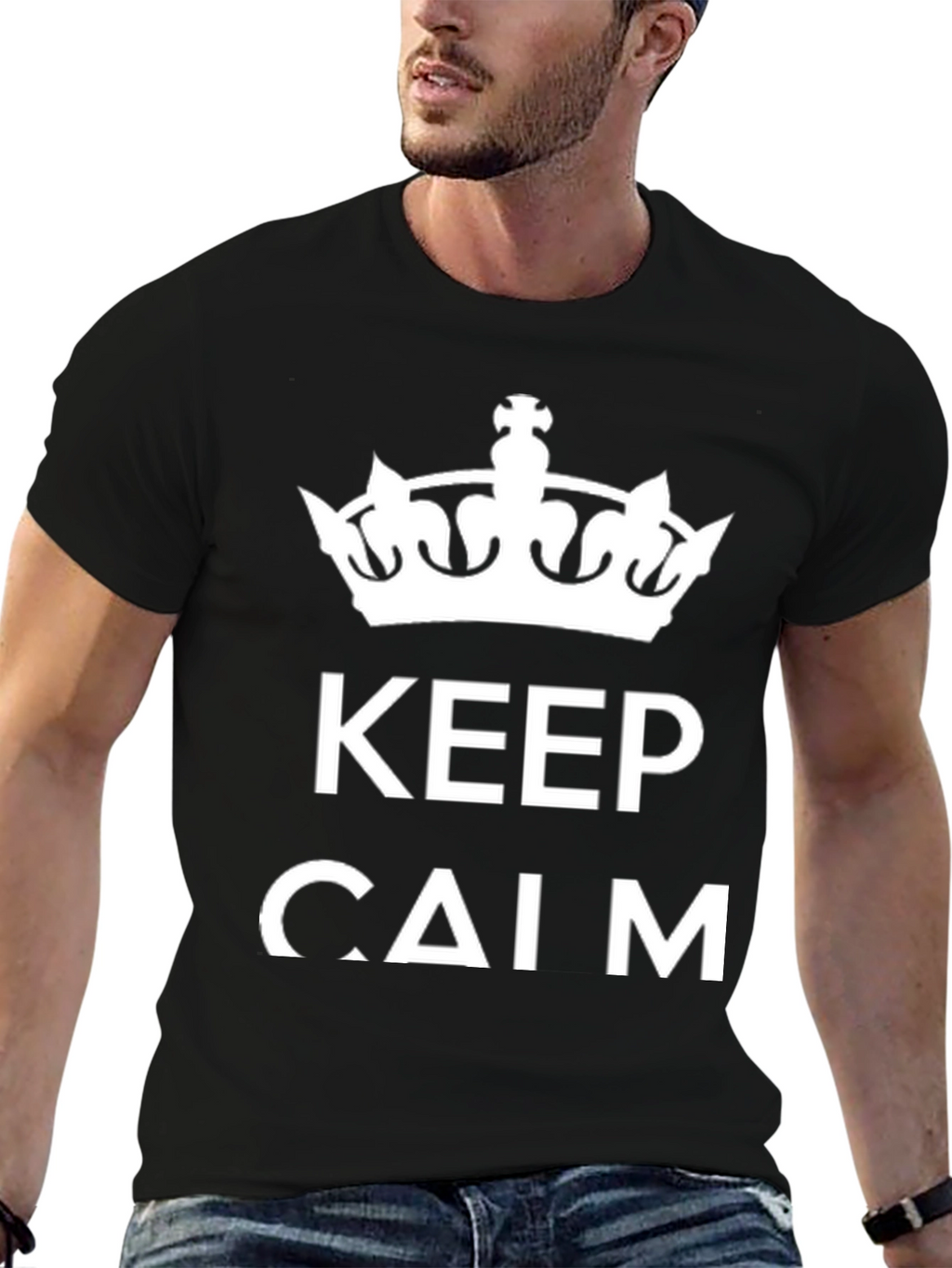 Keep Calm Graphic Tee - Mens Crew Neck T-Shirt