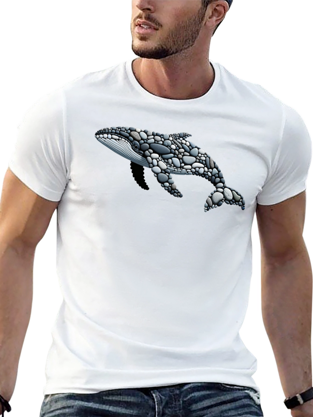 Stone Whale Graphic T-Shirt - Black