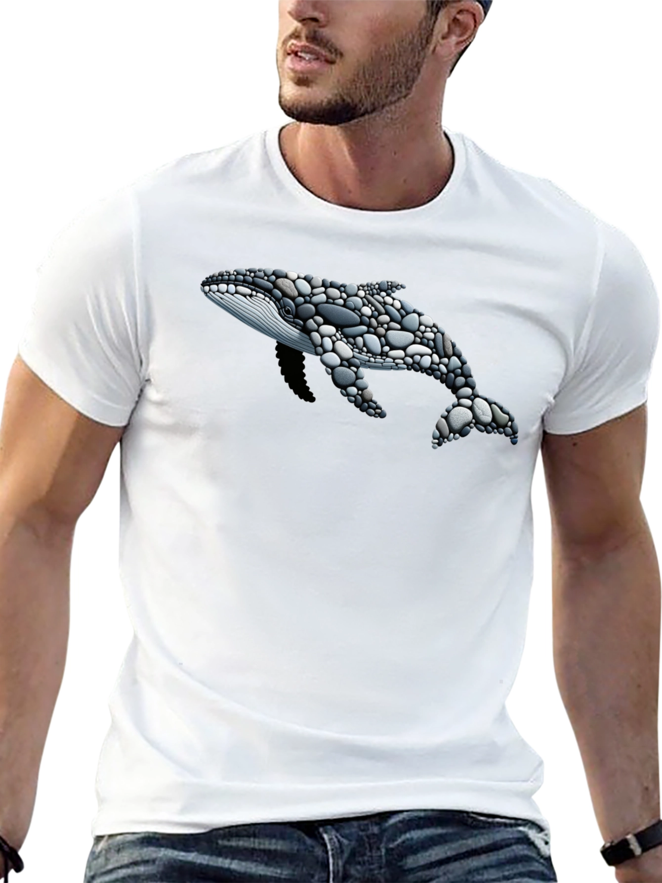 Stone Whale Graphic T-Shirt - Black