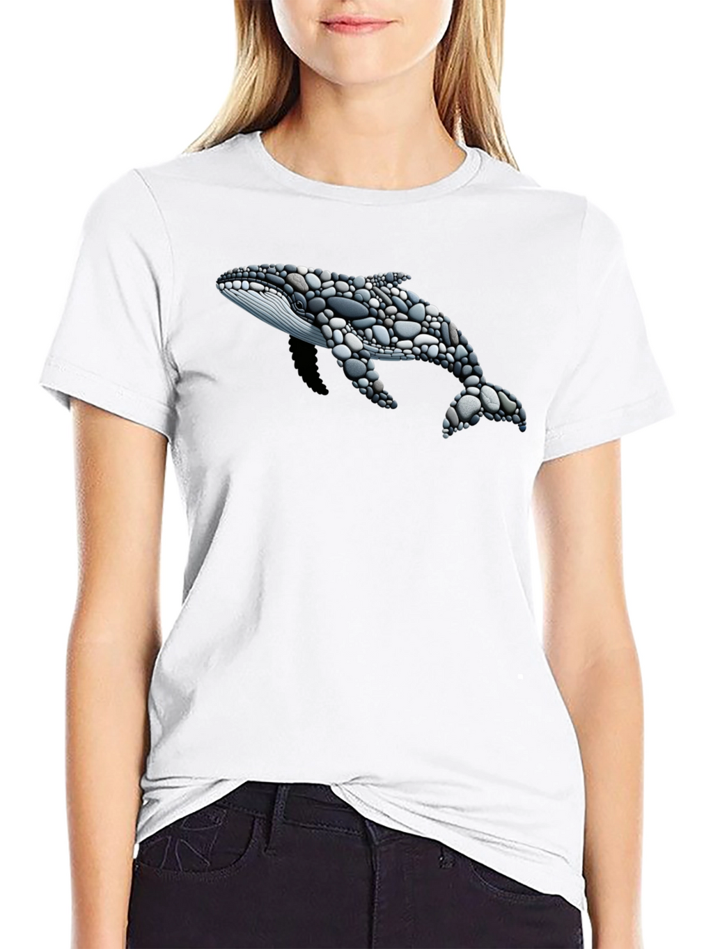 Stone Whale Graphic T-Shirt - Black