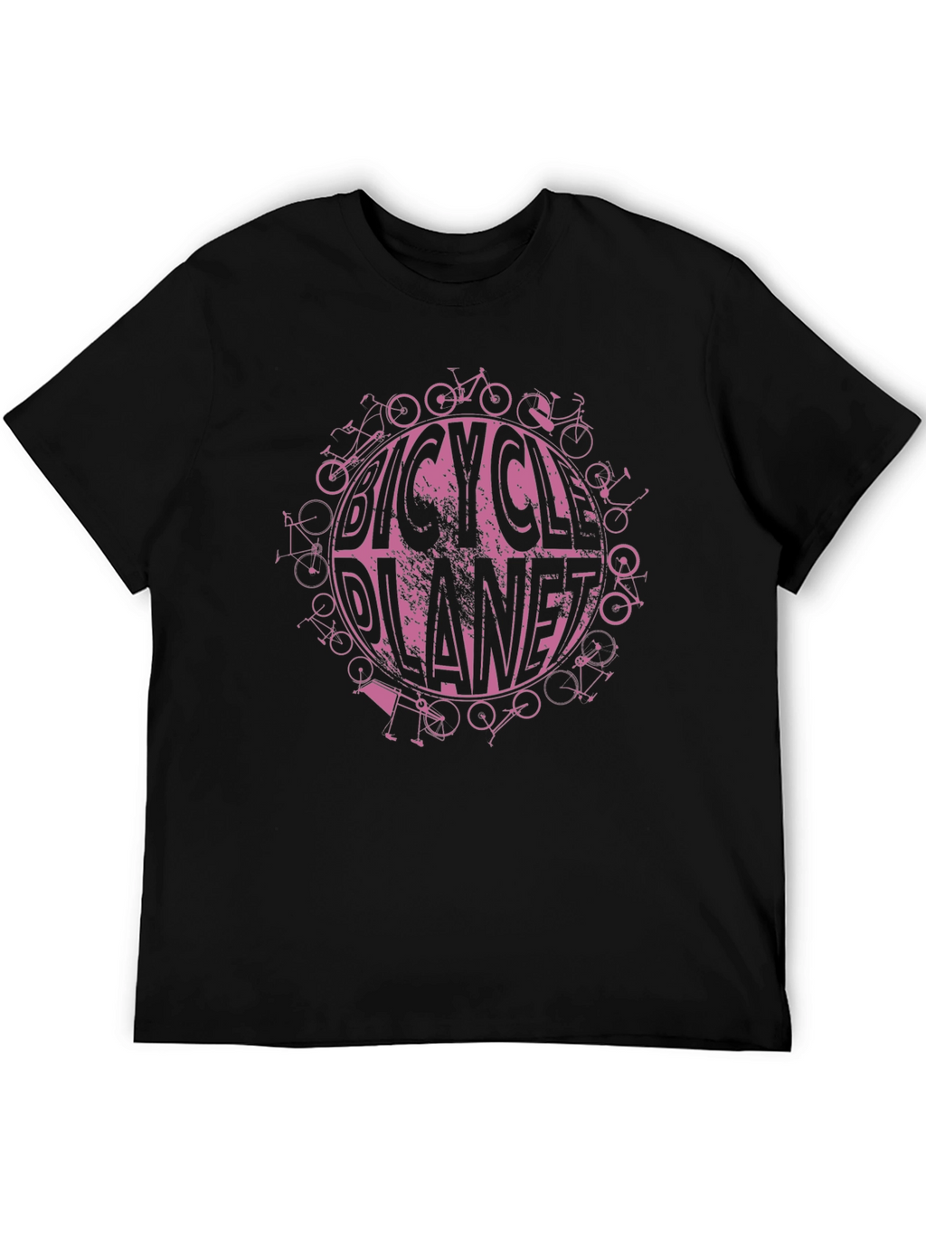 Bicycle Planet Graphic Tee - Black Cotton T-Shirt