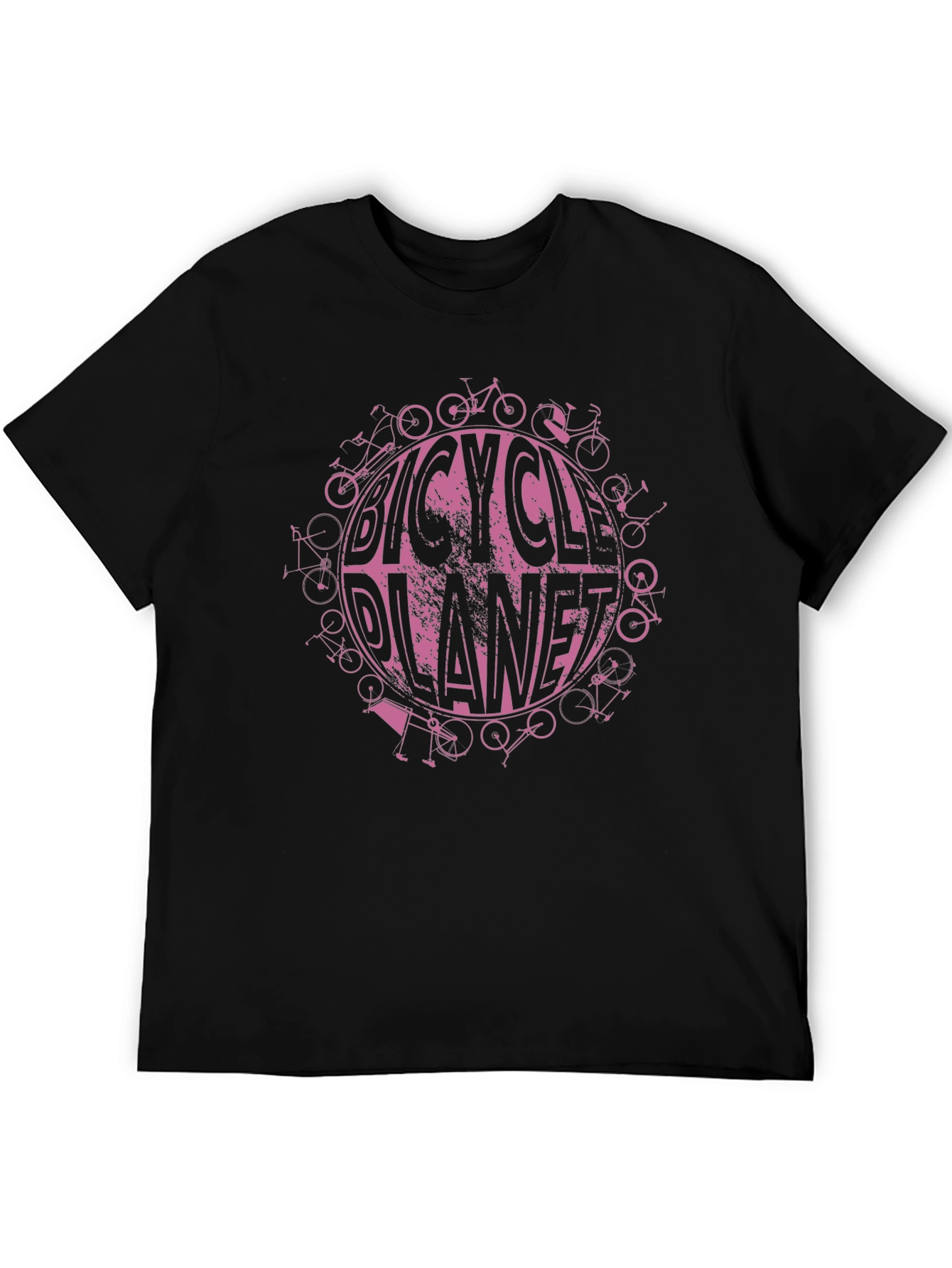 Bicycle Planet Graphic Tee - Black Cotton T-Shirt