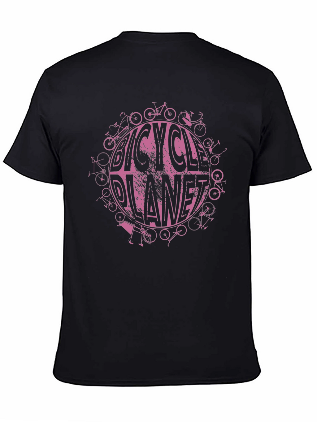 Bicycle Planet Graphic Tee - Black Cotton T-Shirt