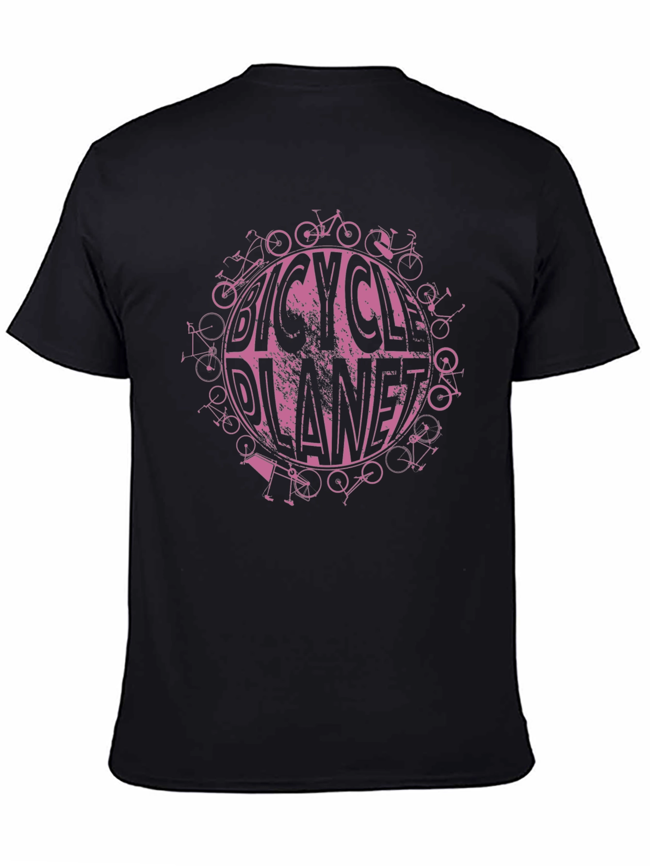 Bicycle Planet Graphic Tee - Black Cotton T-Shirt