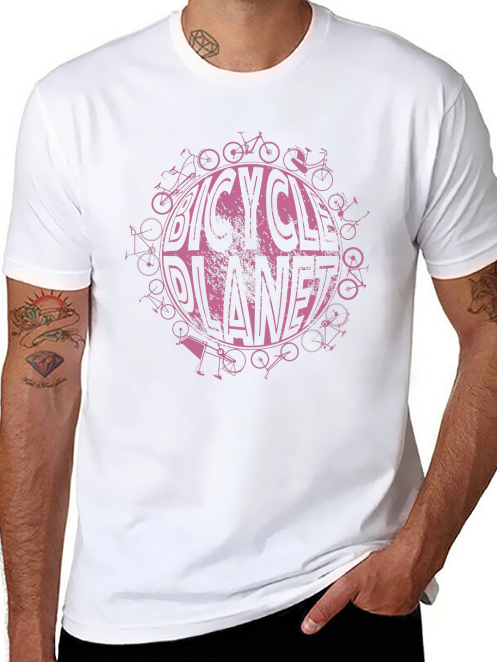 Bicycle Planet Graphic Tee - Black Cotton T-Shirt