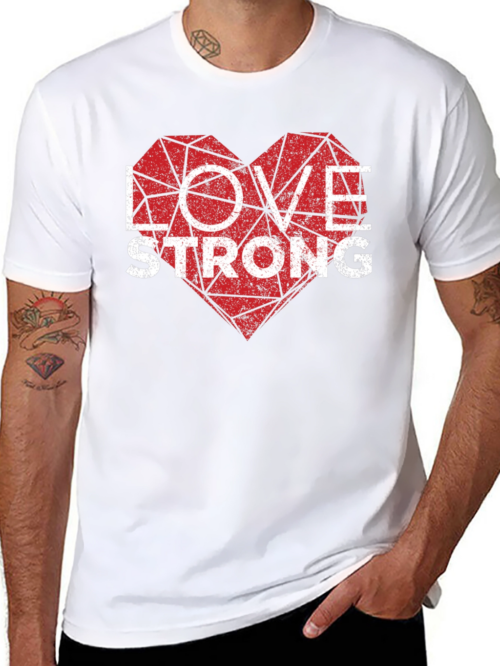Love Strong Graphic Tee - Mens Black T-Shirt