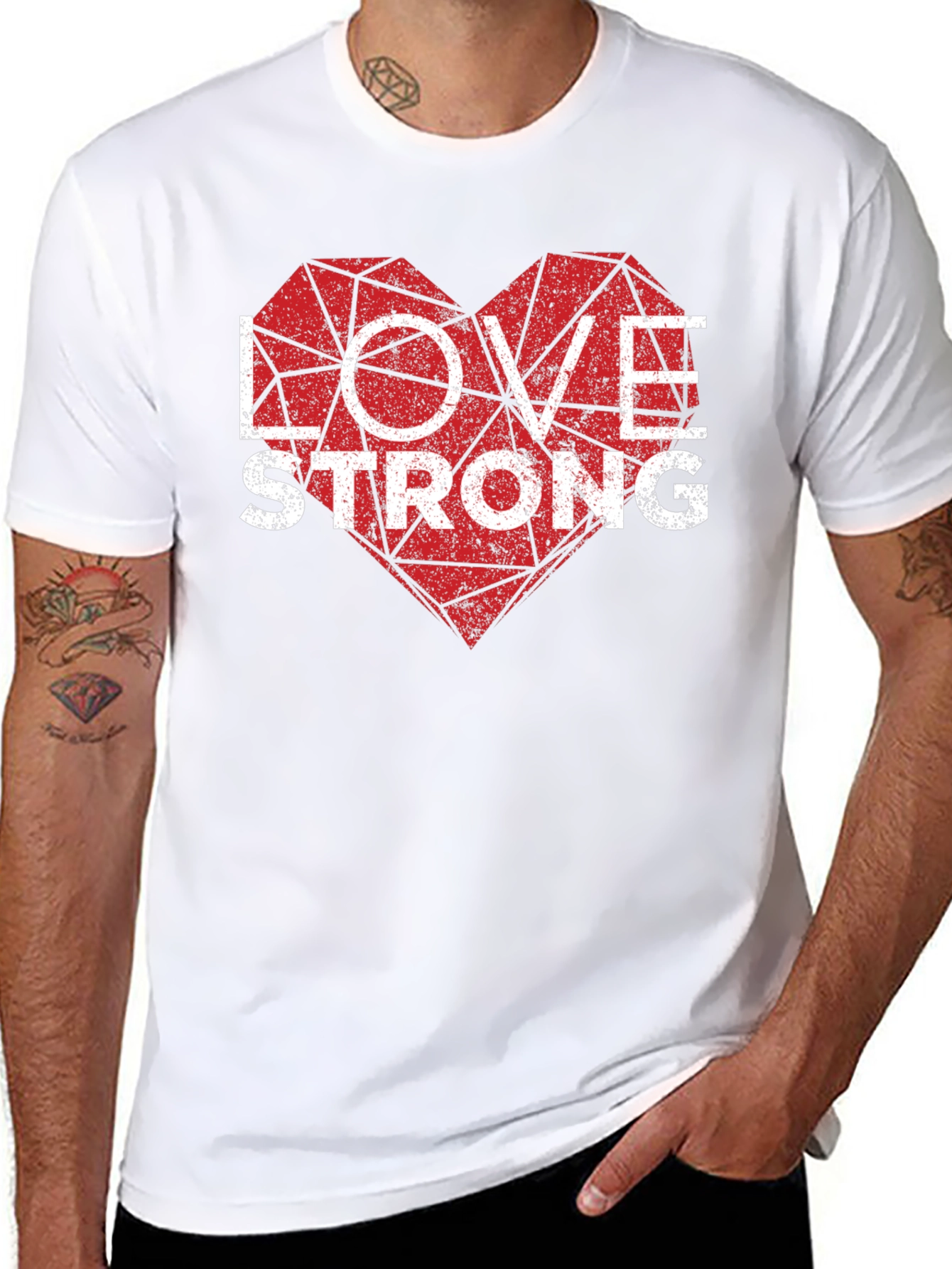 Love Strong Graphic Tee - Mens Black T-Shirt