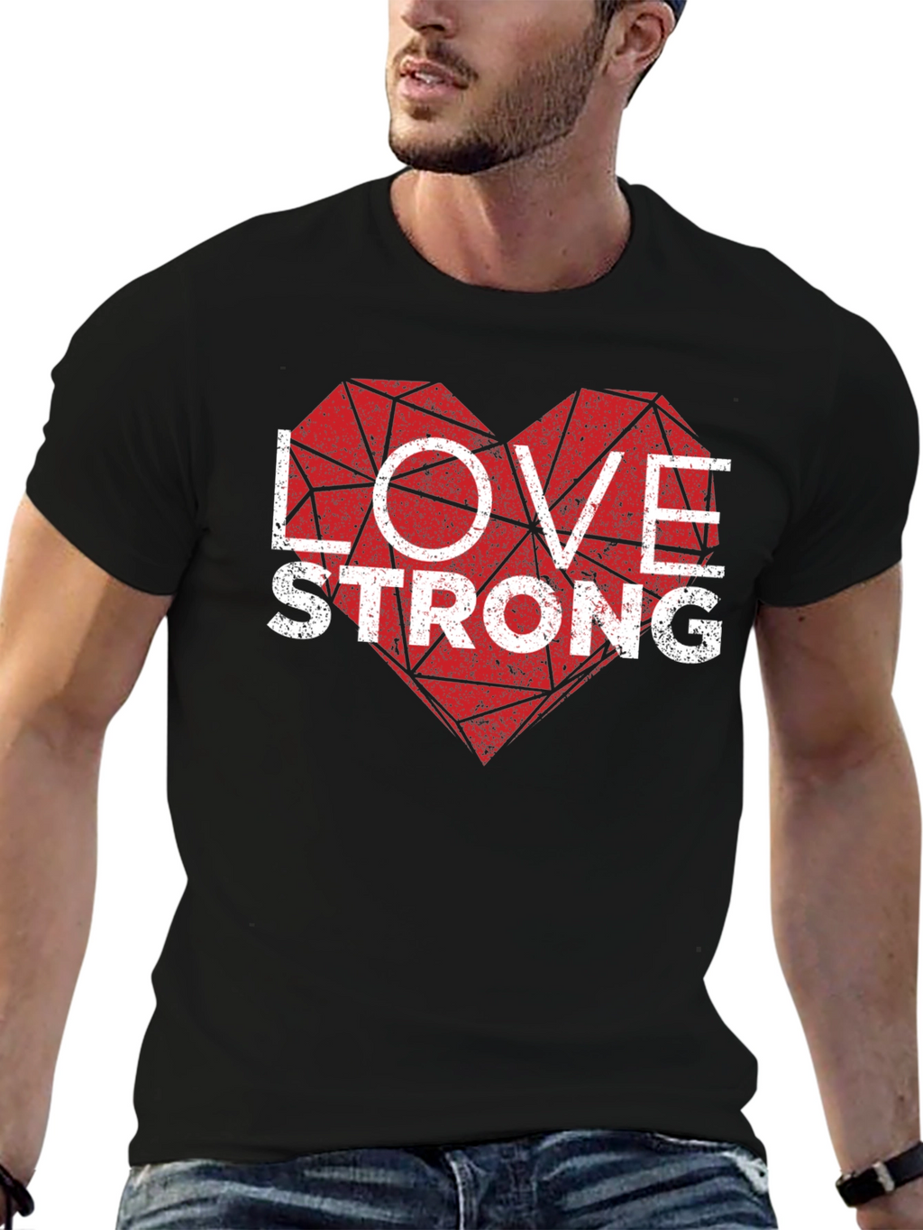 Love Strong Graphic Tee - Mens Black T-Shirt