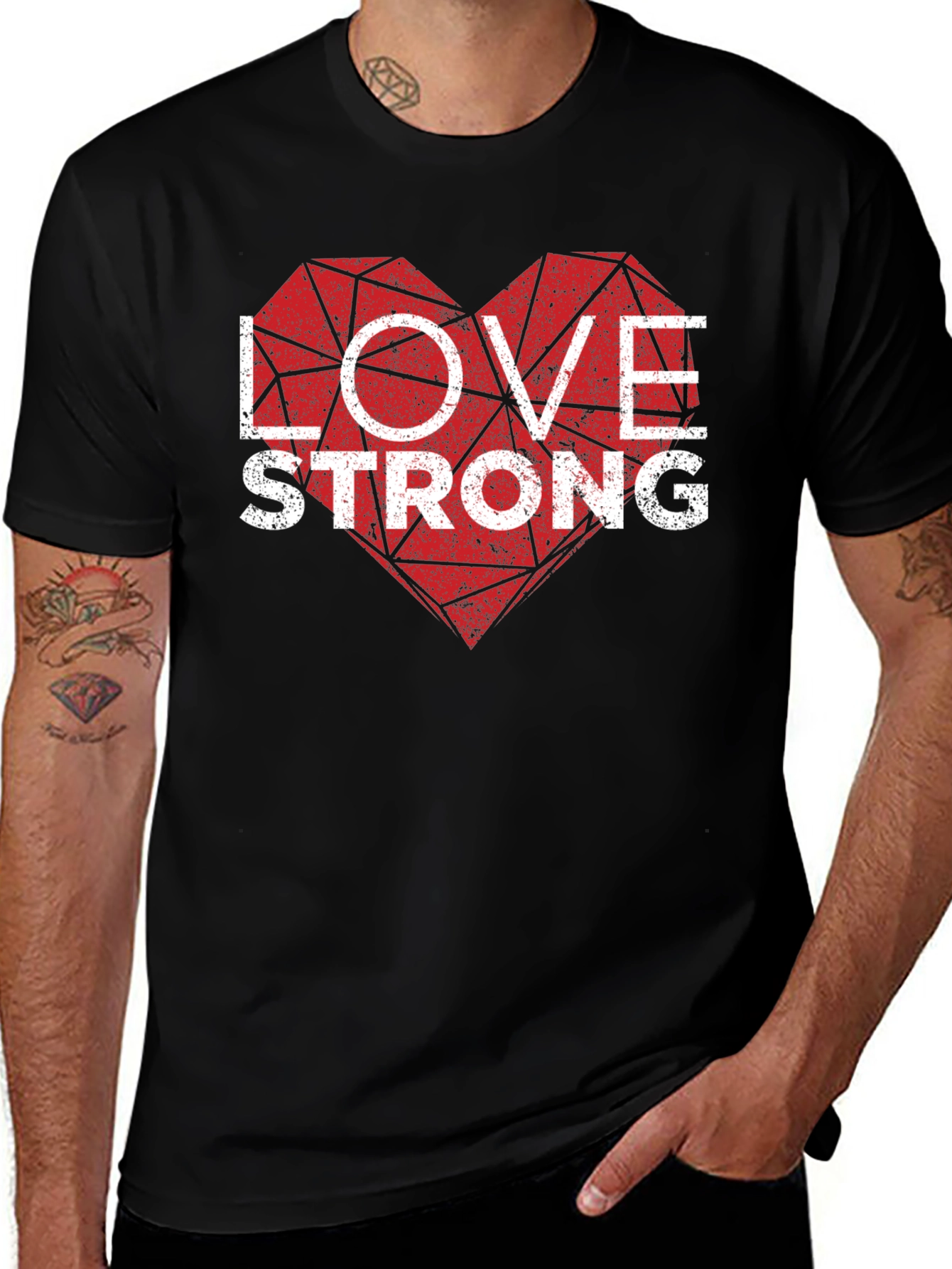 Love Strong Graphic Tee - Mens Black T-Shirt