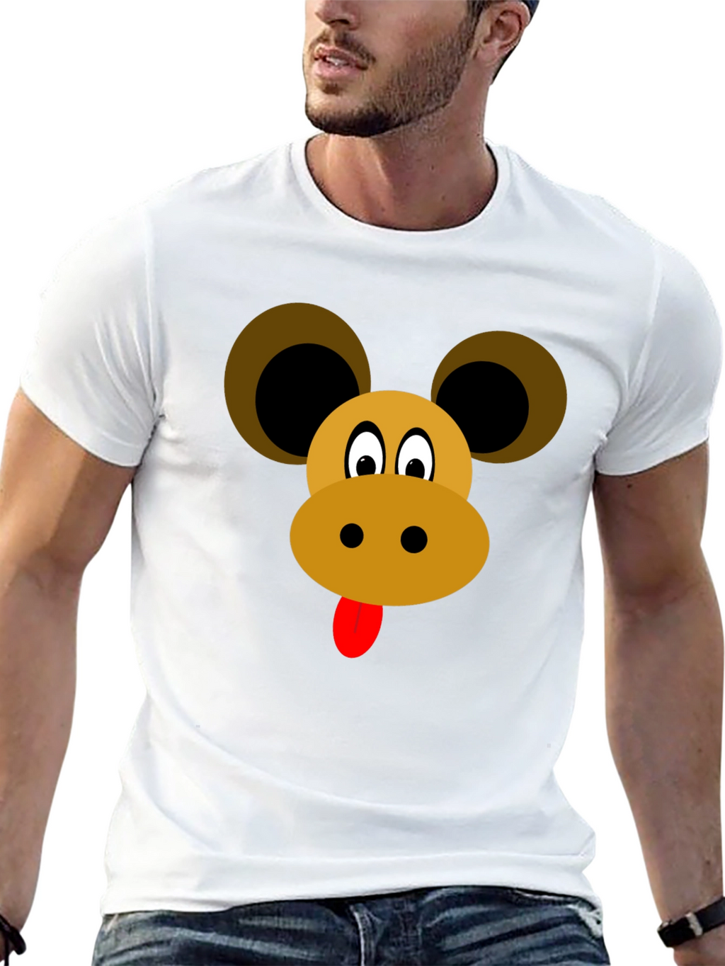Cartoon Animal Face Graphic Tee