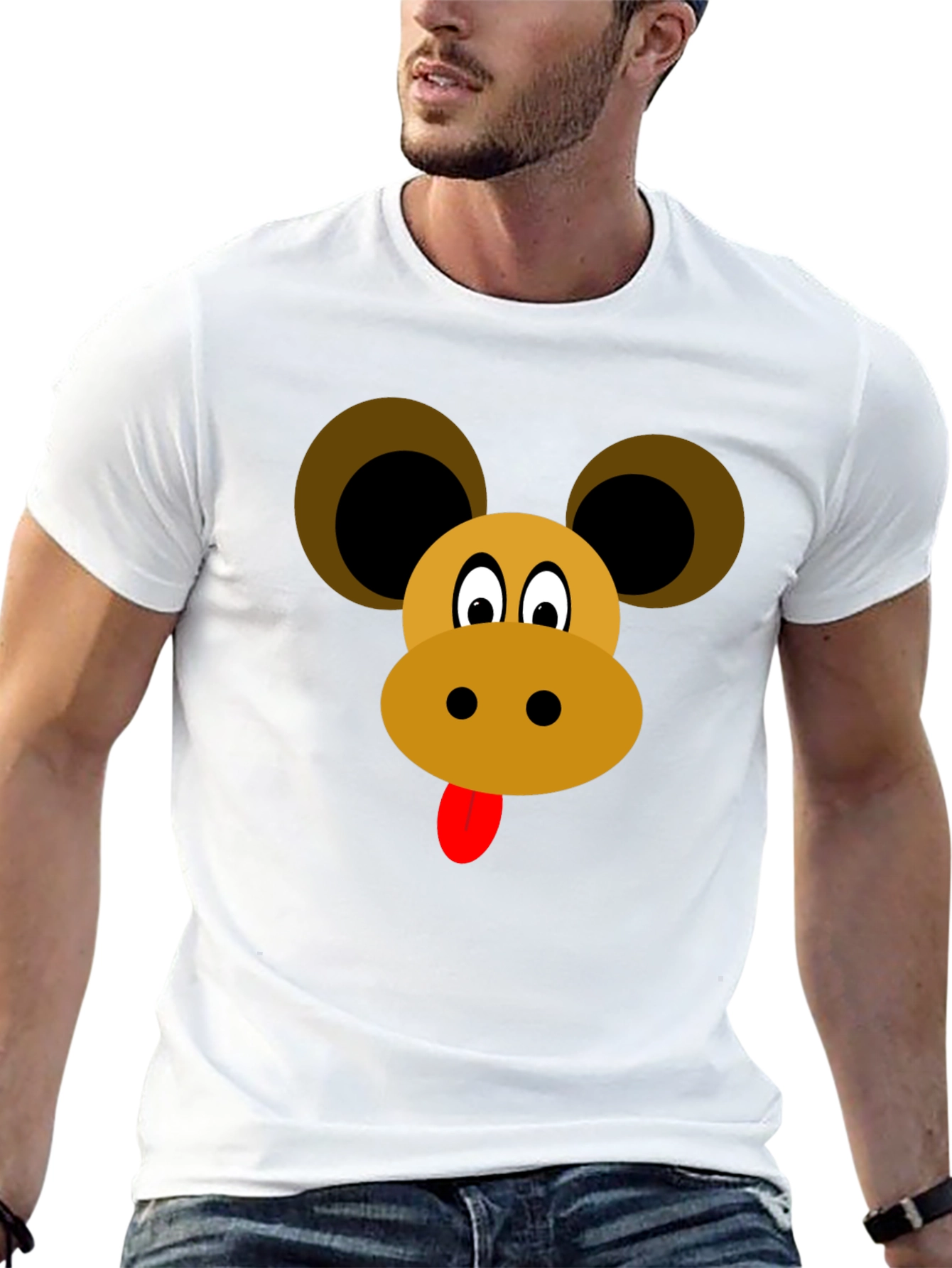 Cartoon Animal Face Graphic Tee