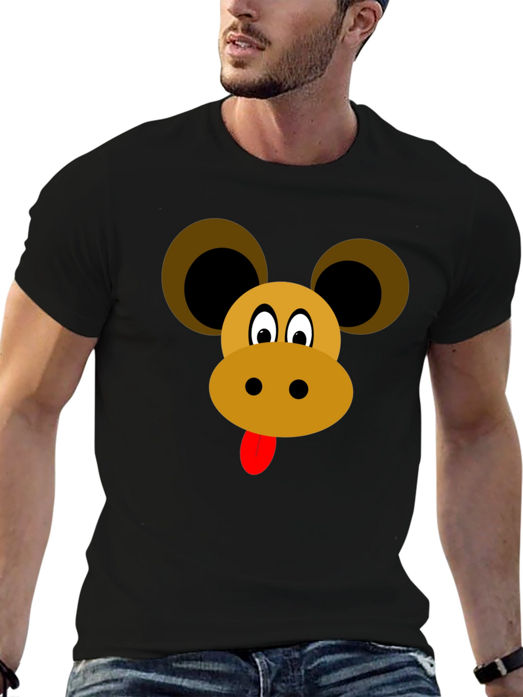 Cartoon Animal Face Graphic Tee