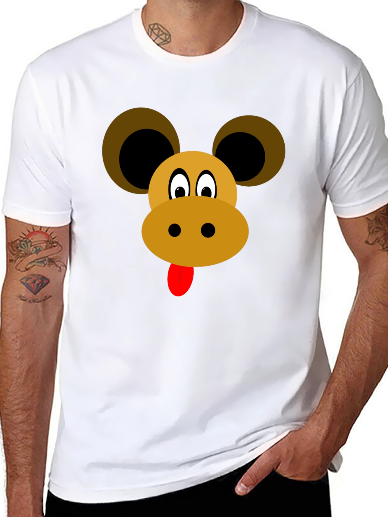 Cartoon Animal Face Graphic Tee