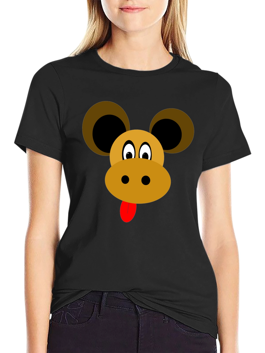 Cartoon Animal Face Graphic Tee
