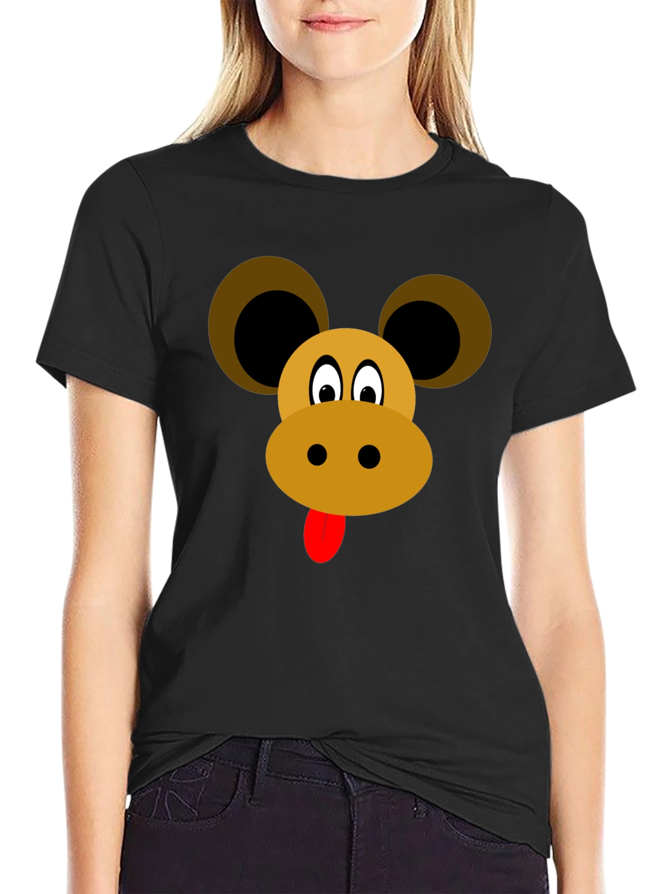 Cartoon Animal Face Graphic Tee