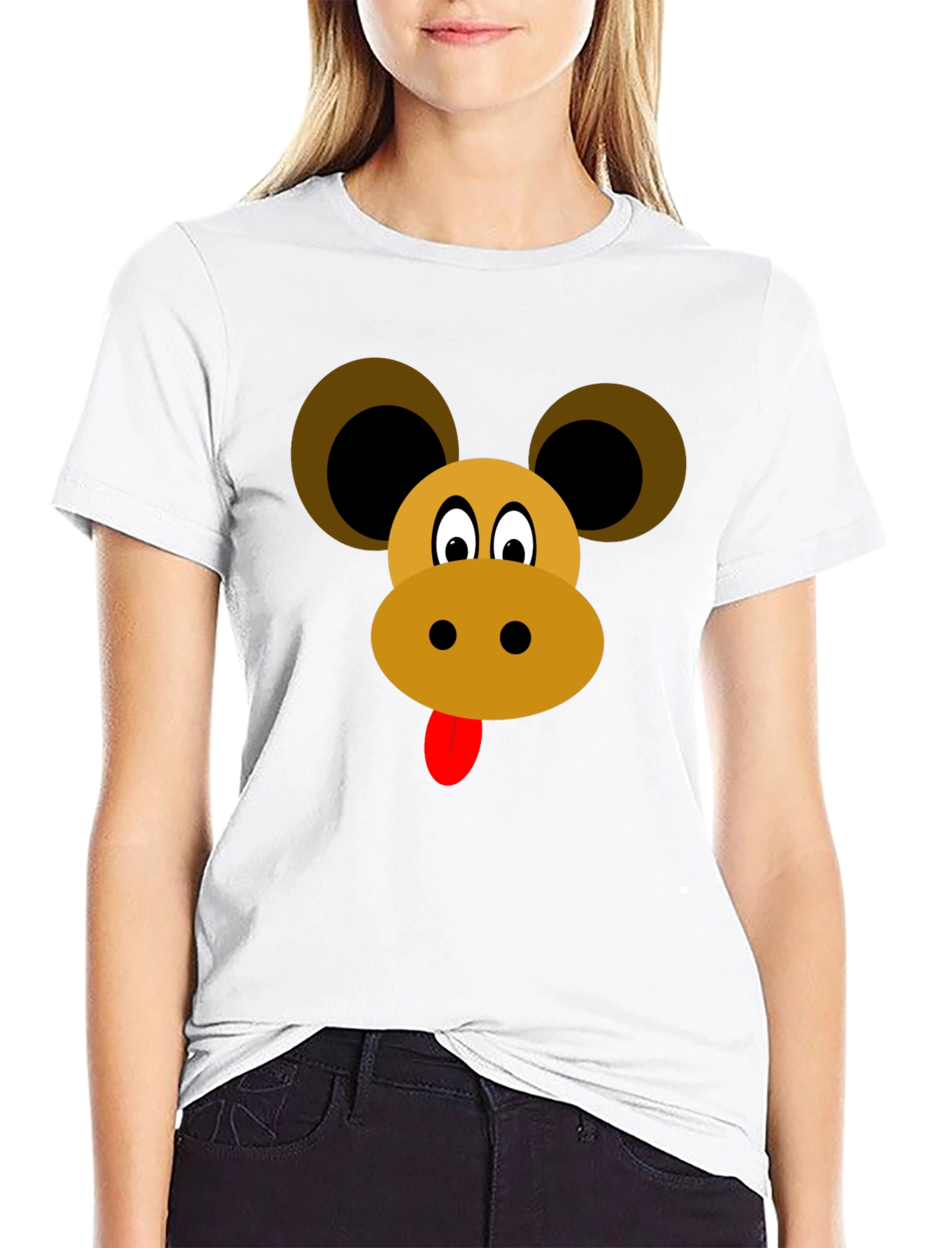 Cartoon Animal Face Graphic Tee