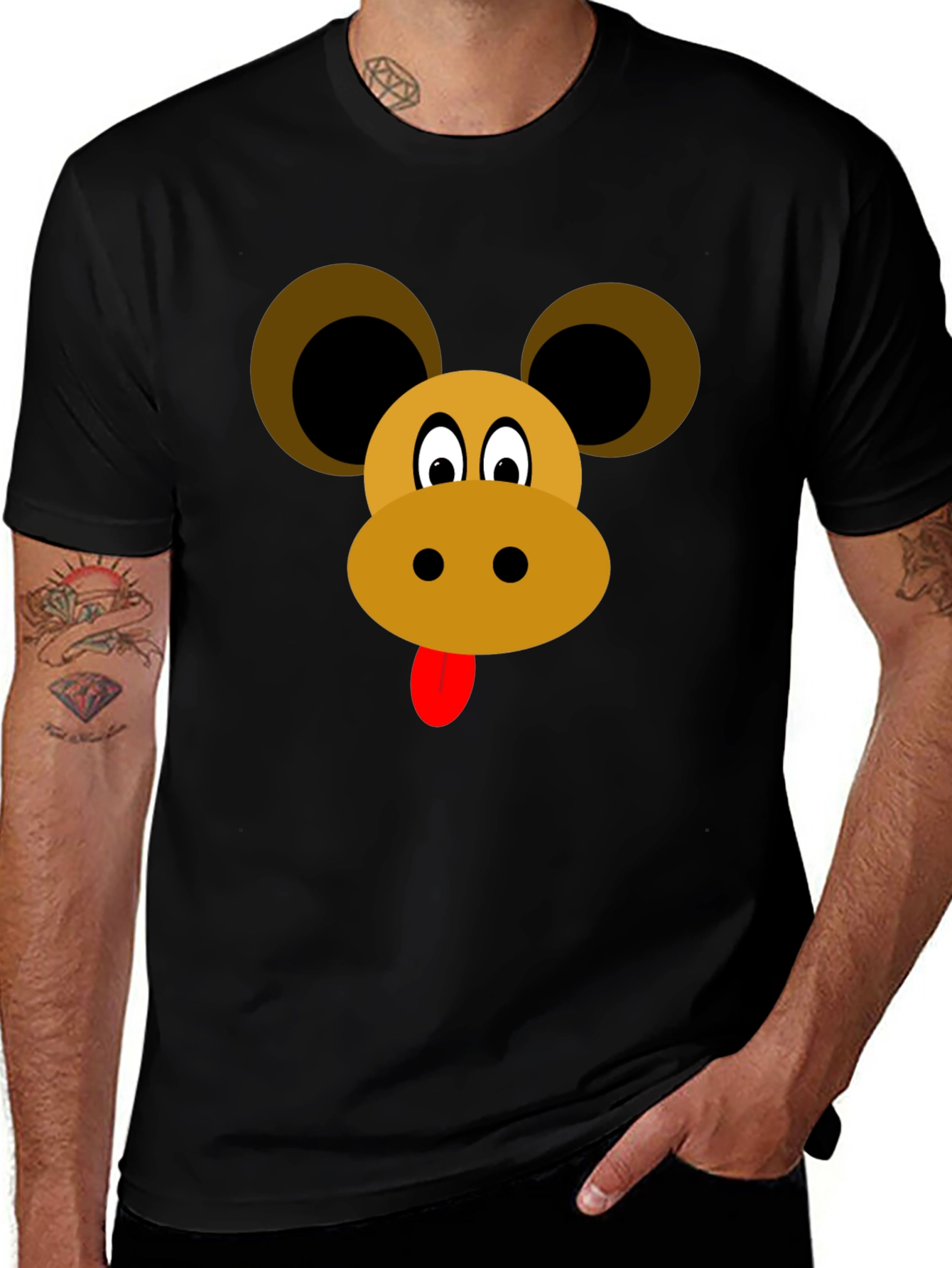 Cartoon Animal Face Graphic Tee
