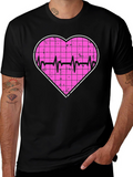 Heartbeat Grid Heart T-Shirt - Black