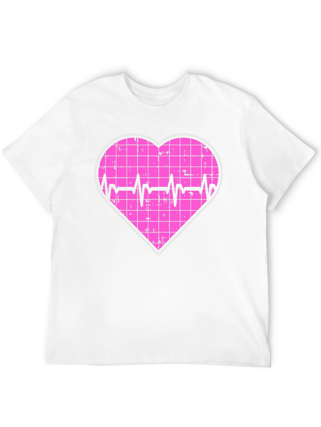 Heartbeat Grid Heart T-Shirt - Black