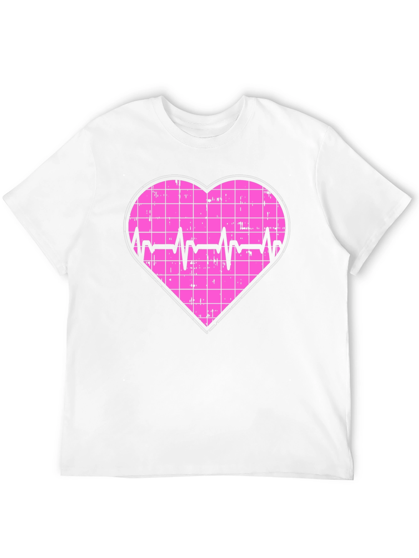 Heartbeat Grid Heart T-Shirt - Black