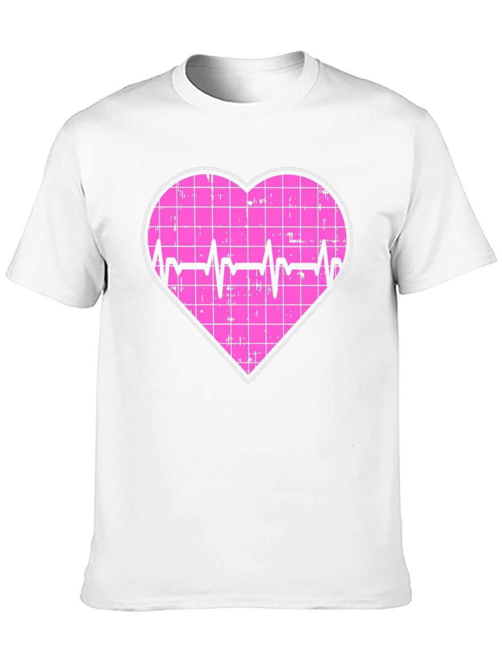 Heartbeat Grid Heart T-Shirt - Black
