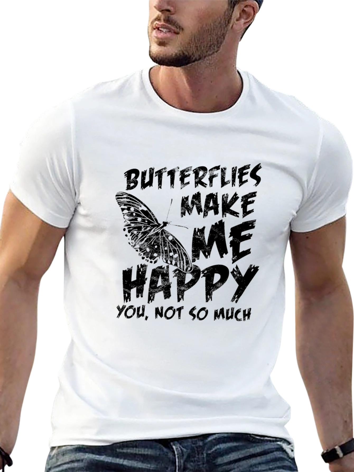 Butterfly Graphic Tee - Butterflies Make Me Happy