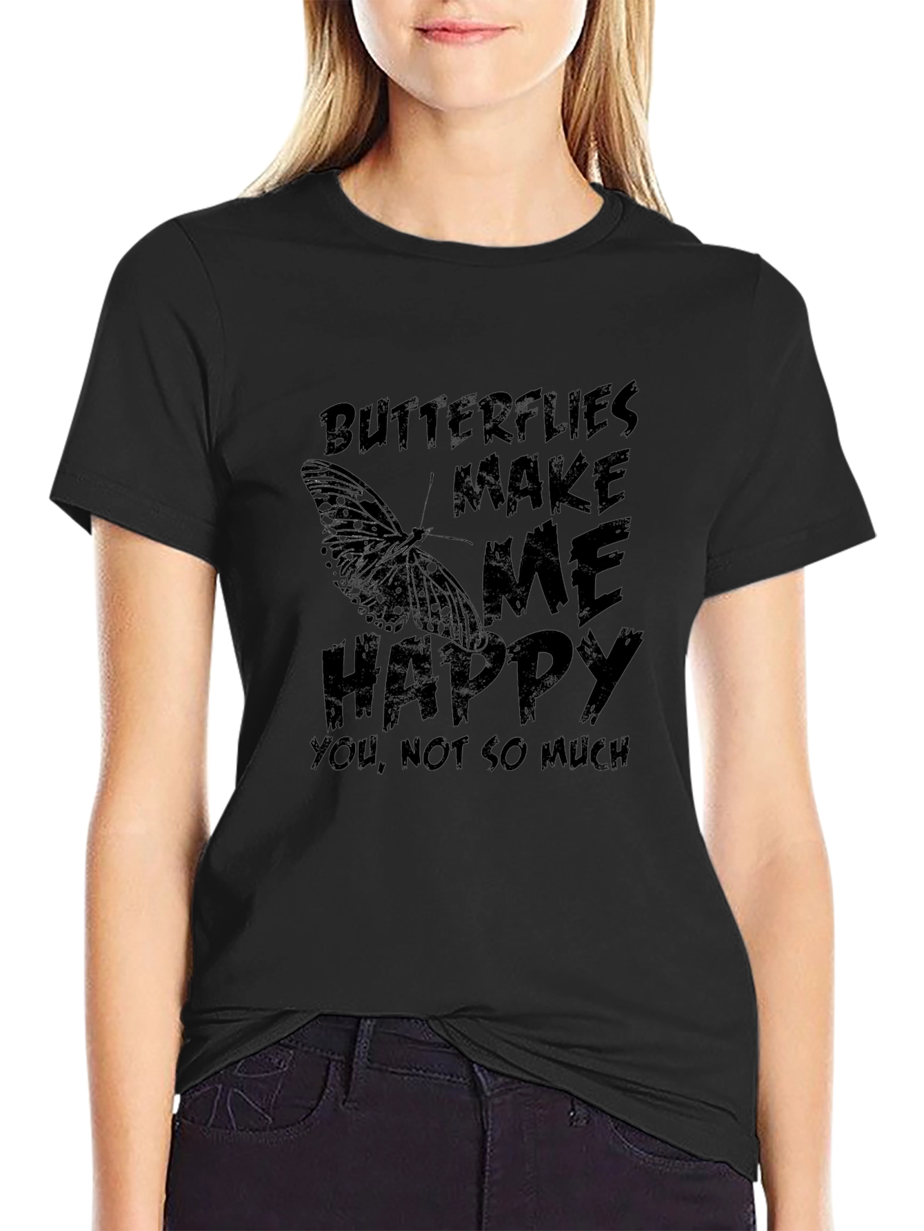 Butterfly Graphic Tee - Butterflies Make Me Happy
