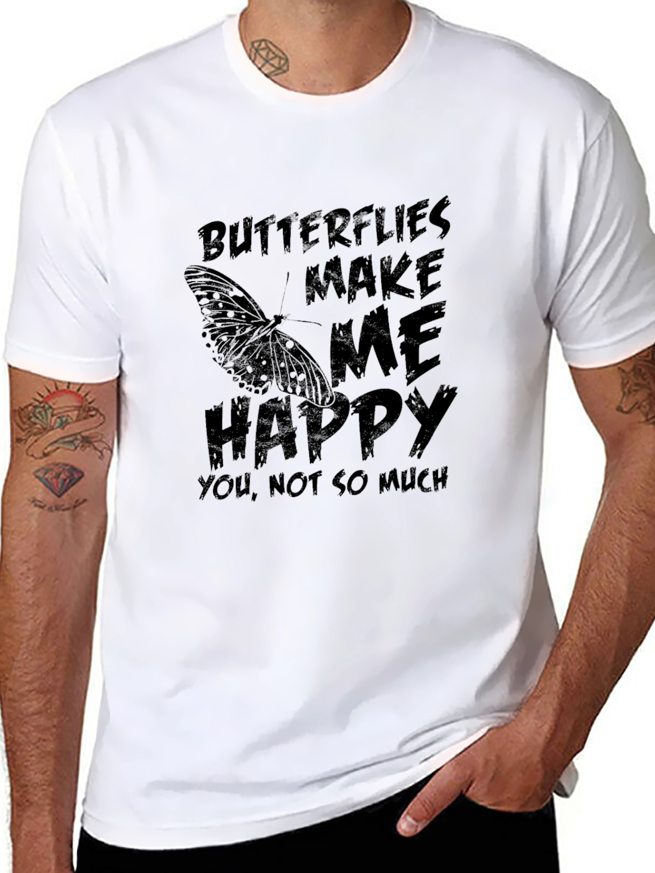 Butterfly Graphic Tee - Butterflies Make Me Happy