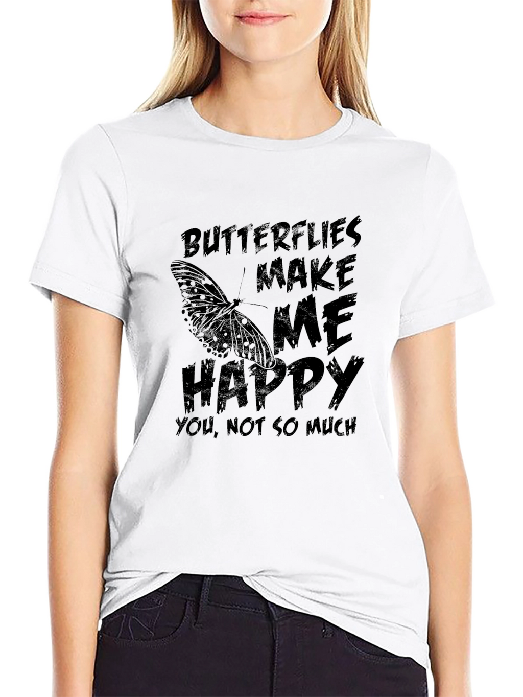Butterfly Graphic Tee - Butterflies Make Me Happy