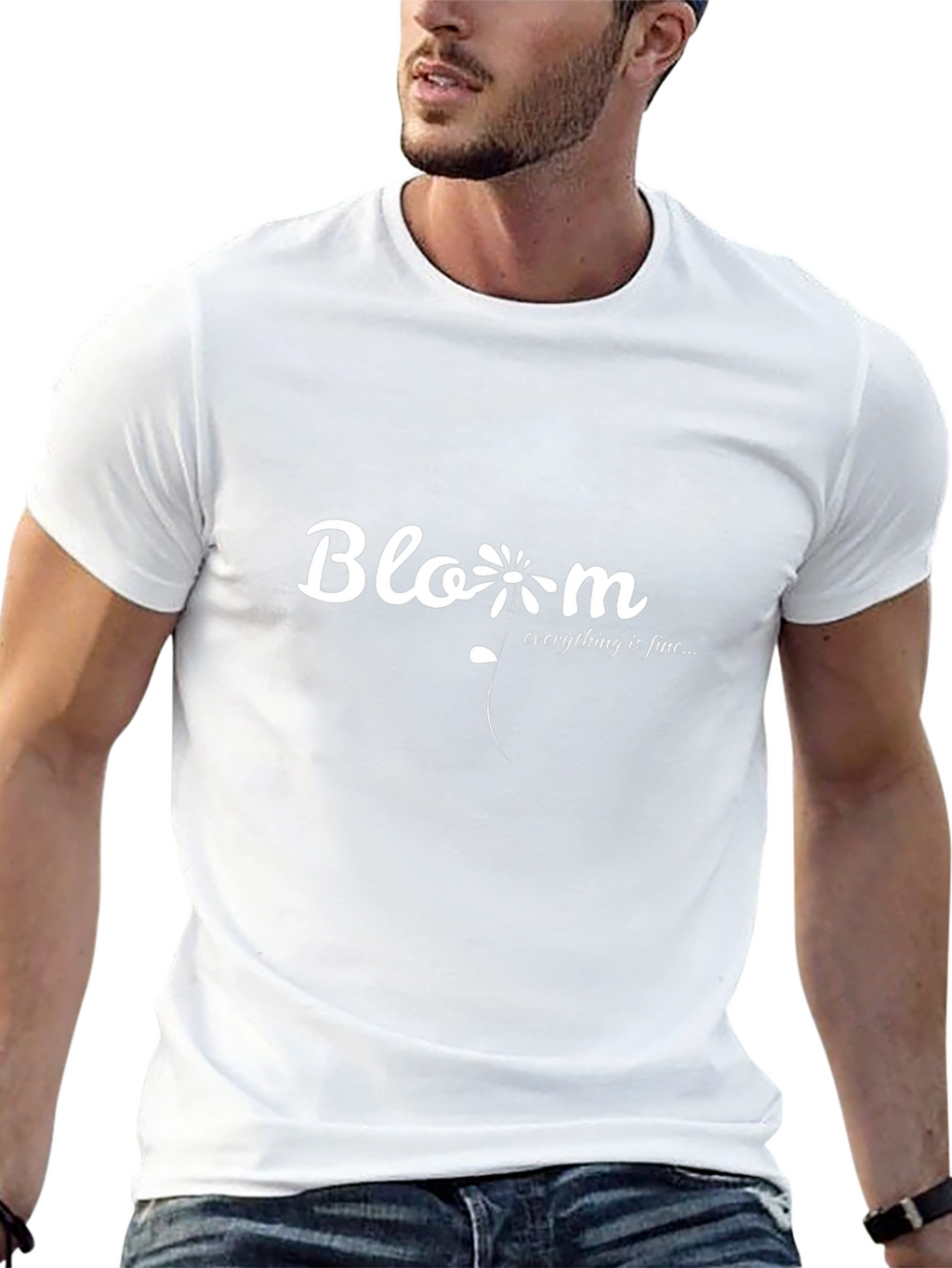 Bloom Graphic Tee - Black Cotton T-Shirt