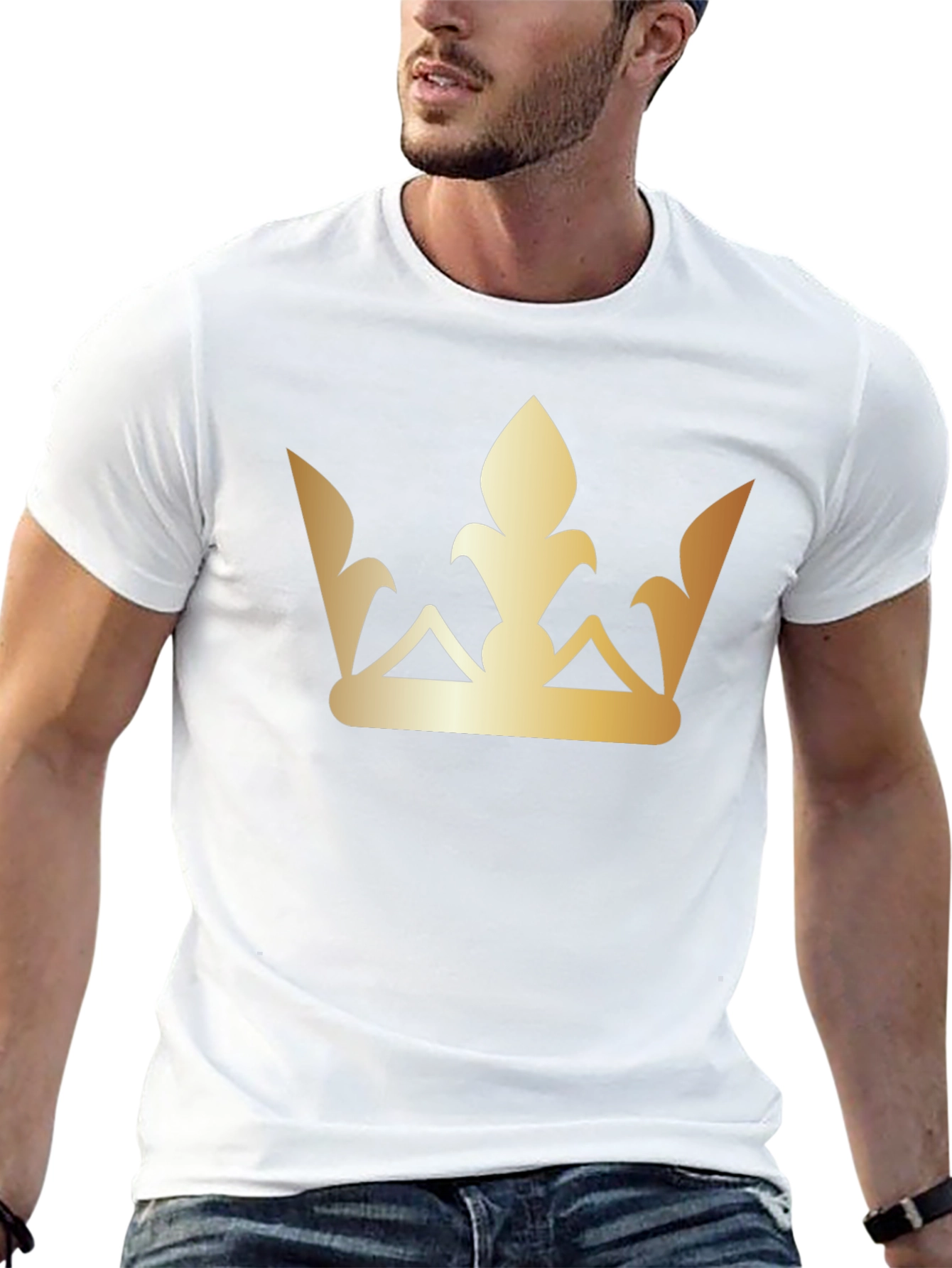 Golden Crown Graphic Tee - Stylish Black T-Shirt