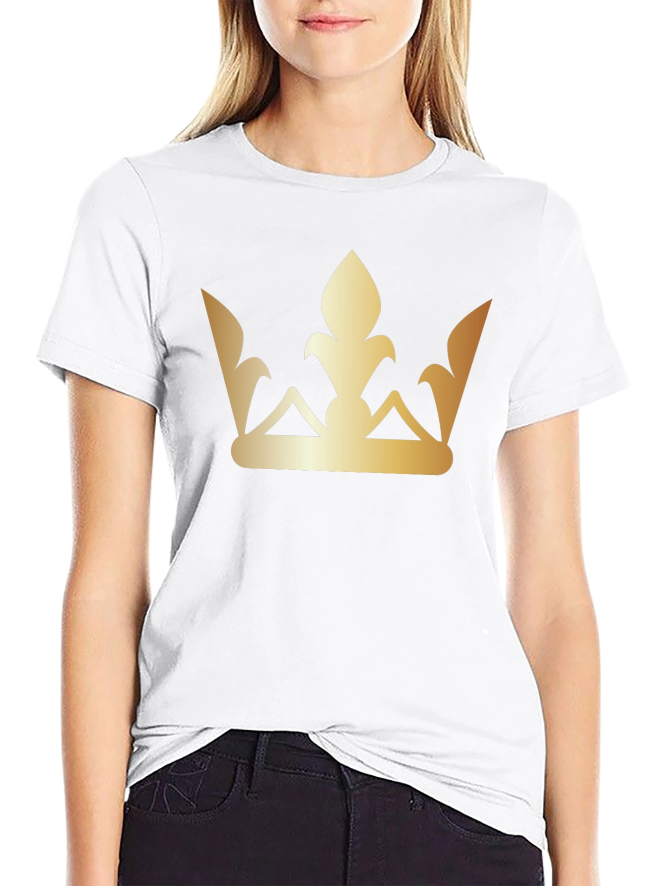 Golden Crown Graphic Tee - Stylish Black T-Shirt