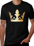 Golden Crown Graphic Tee - Stylish Black T-Shirt