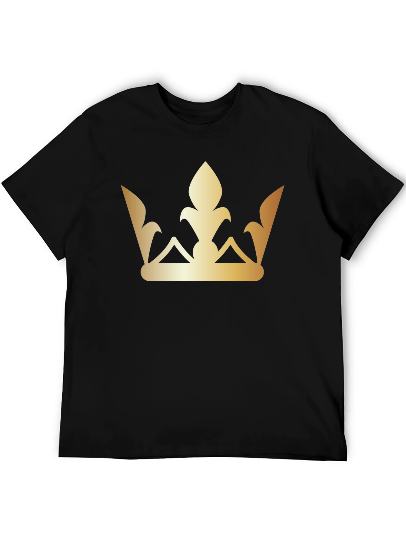 Golden Crown Graphic Tee - Stylish Black T-Shirt