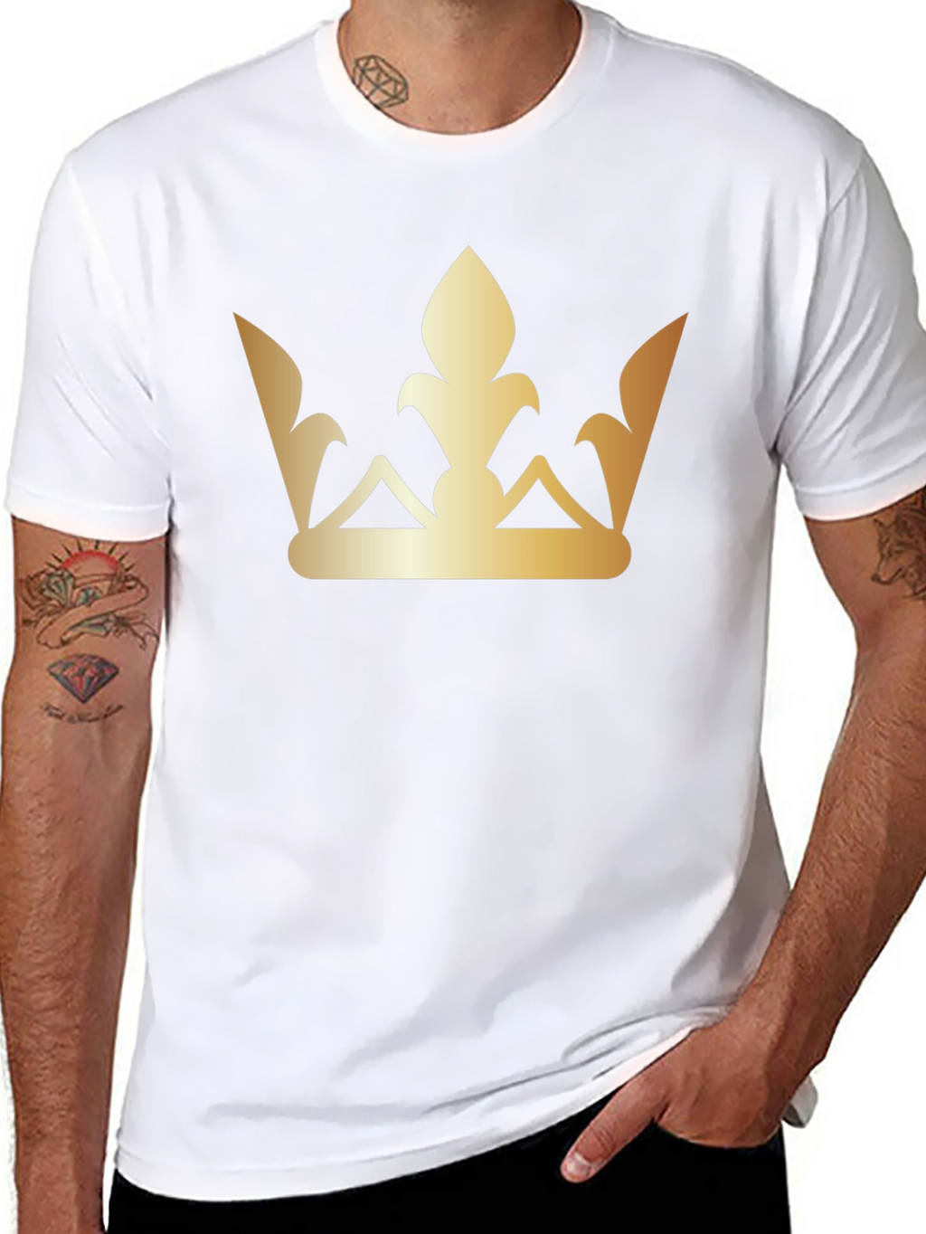 Golden Crown Graphic Tee - Stylish Black T-Shirt